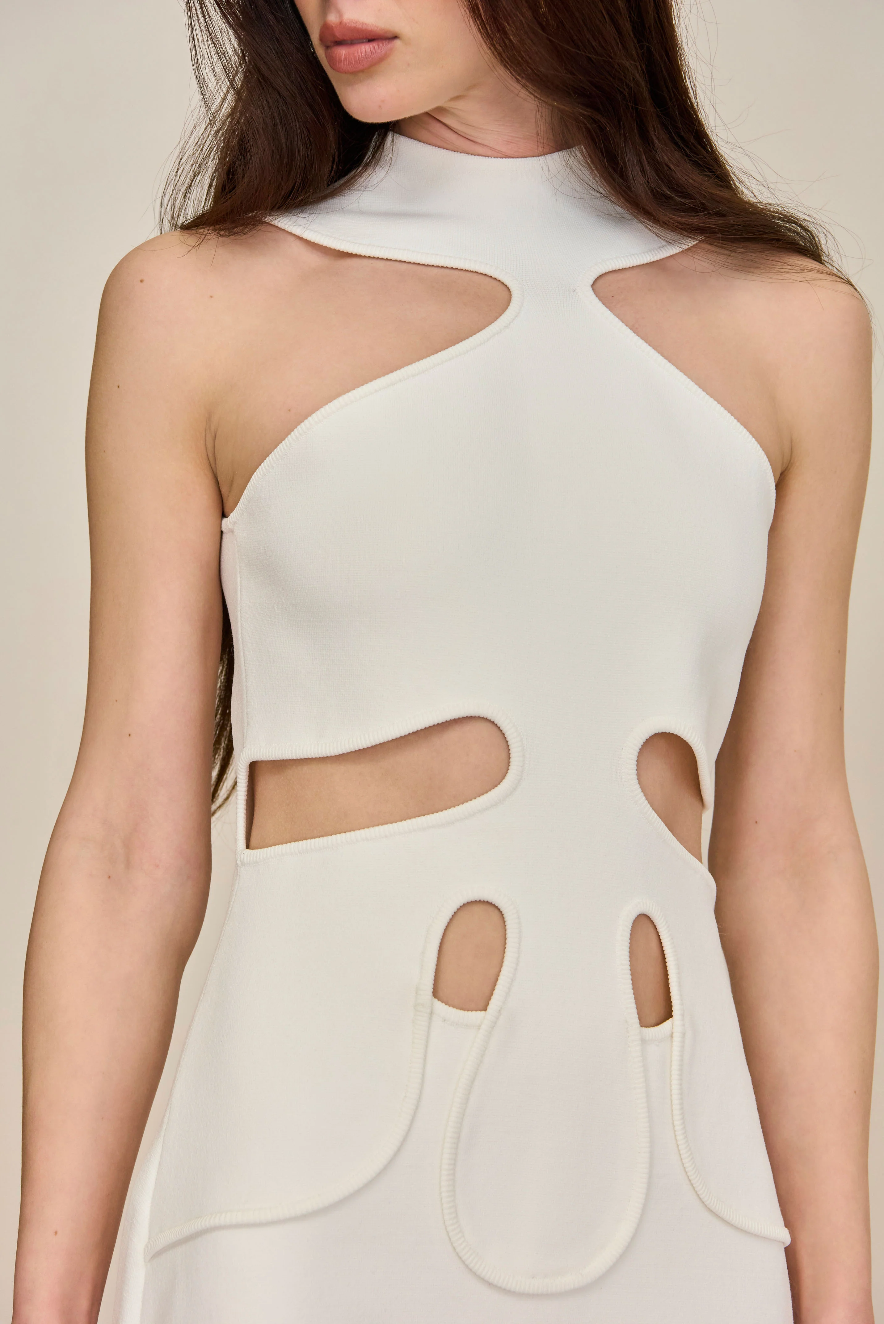 LILLIE KNIT DRESS - OFF WHITE - Image 4