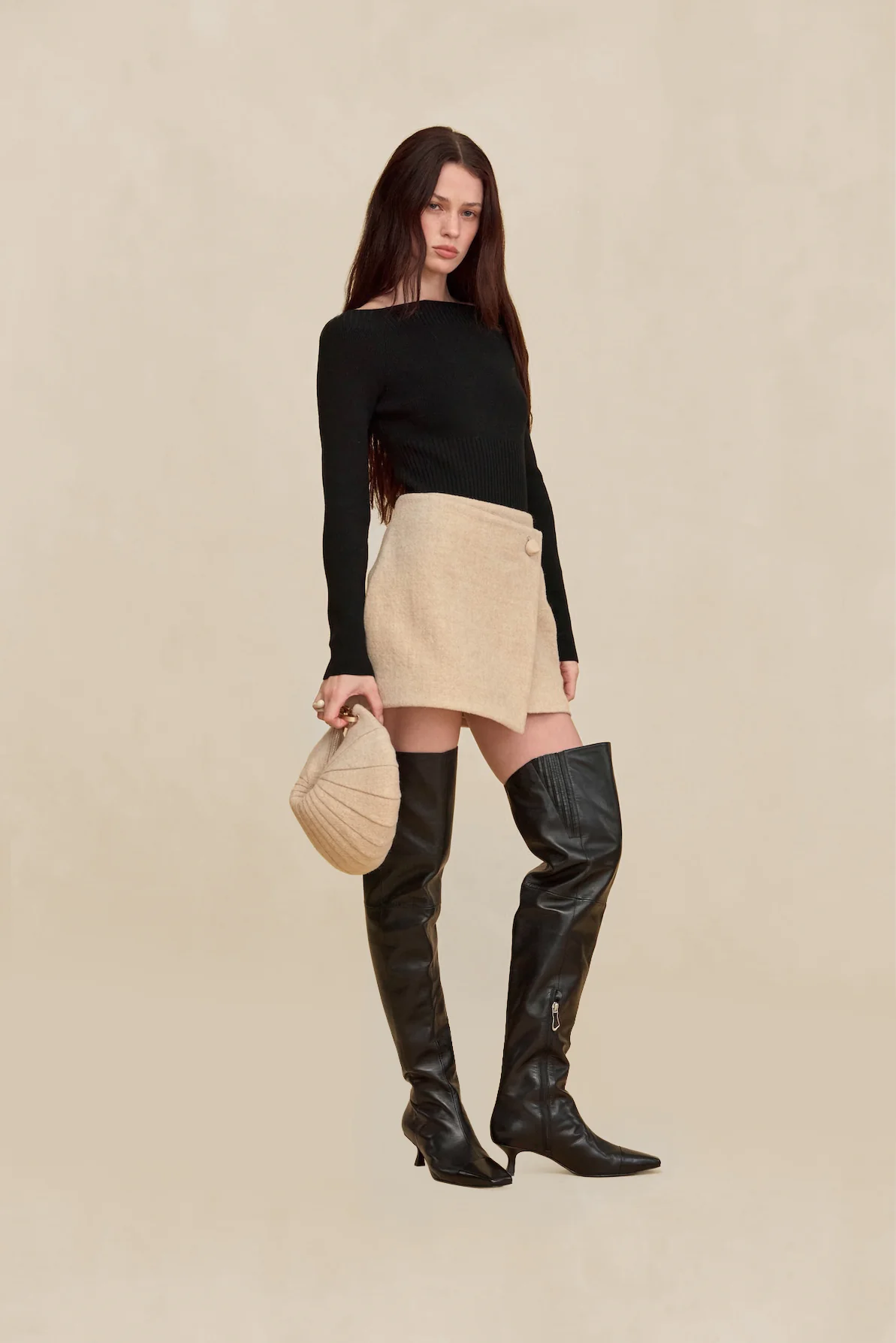 LOTTIE BODYSUIT SWEATER - BLACK - Image 2