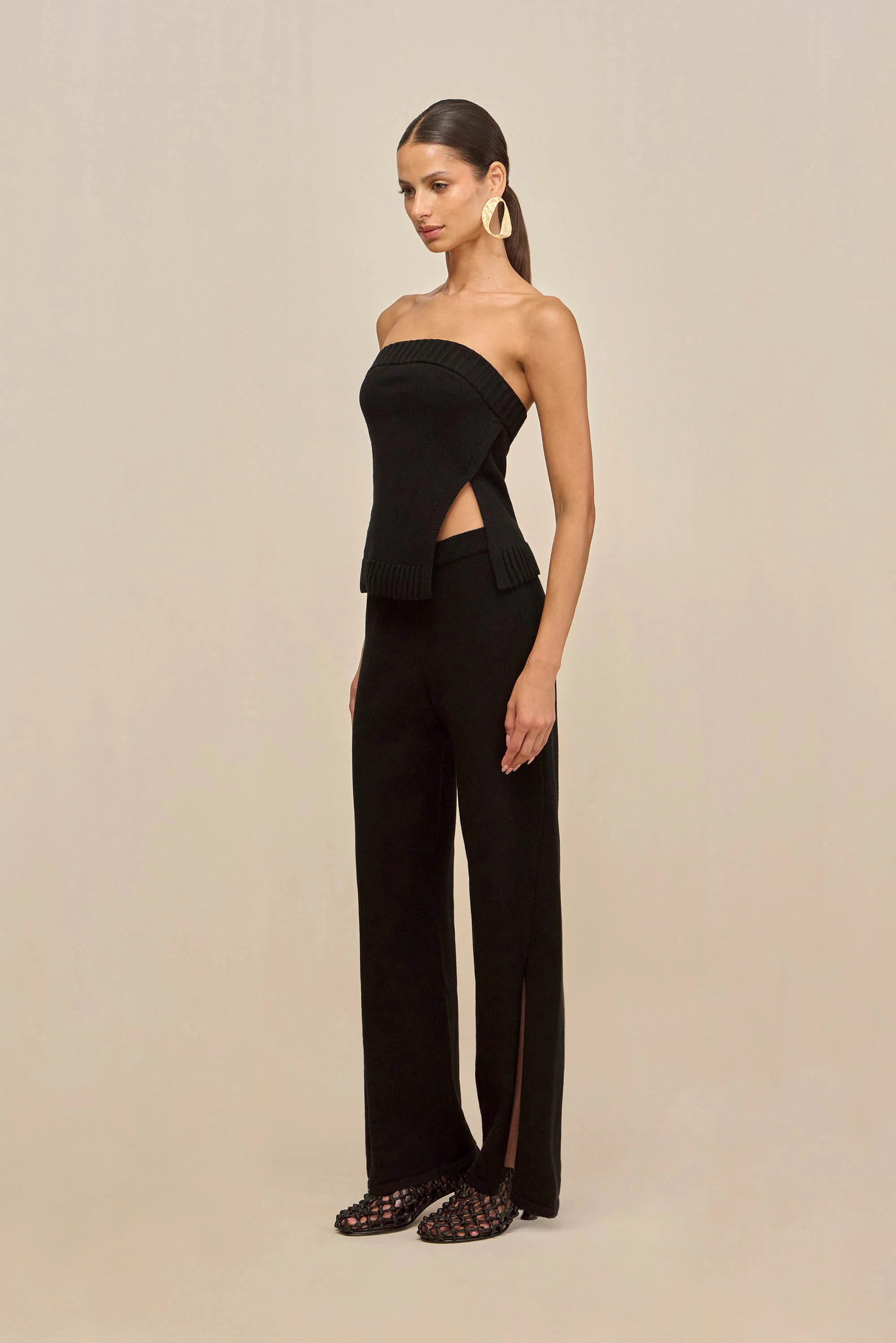 LOU KNIT TOP - BLACK - Image 5