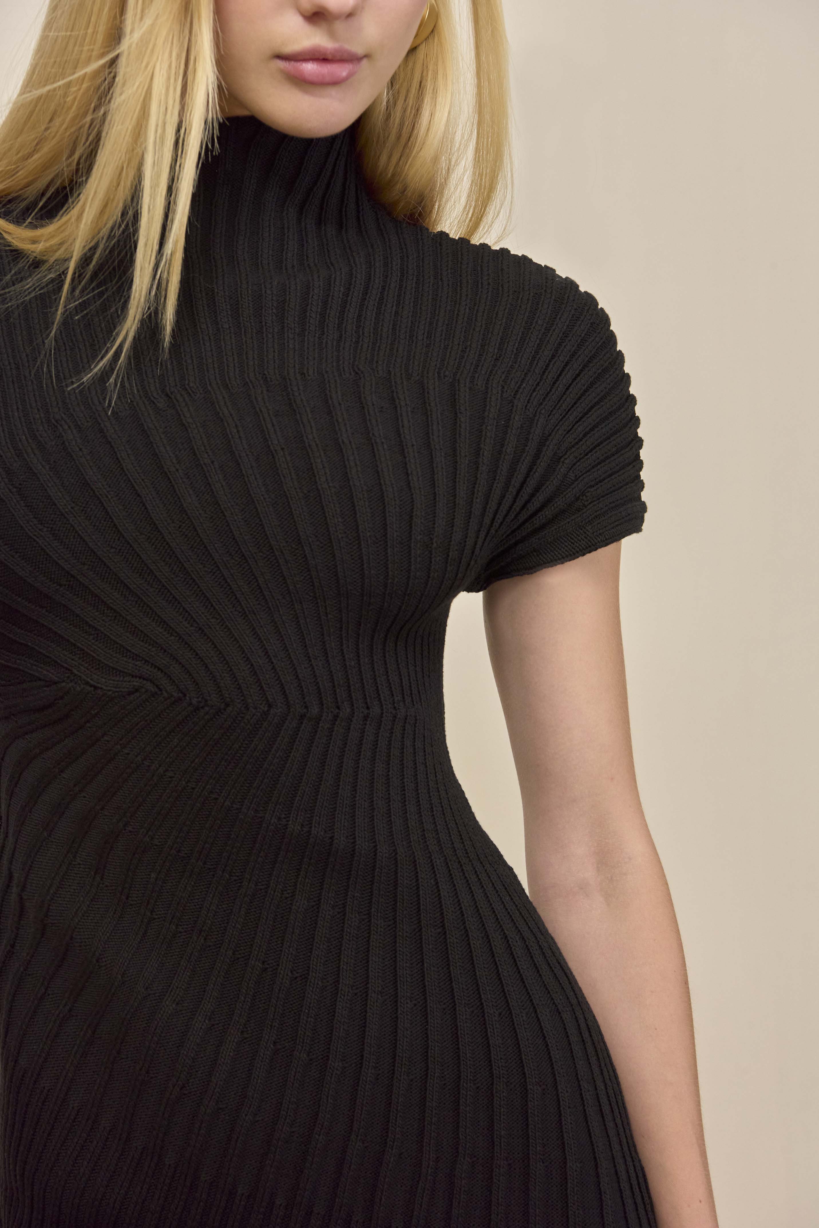 LUKA KNIT DRESS - BLACK - Image 3