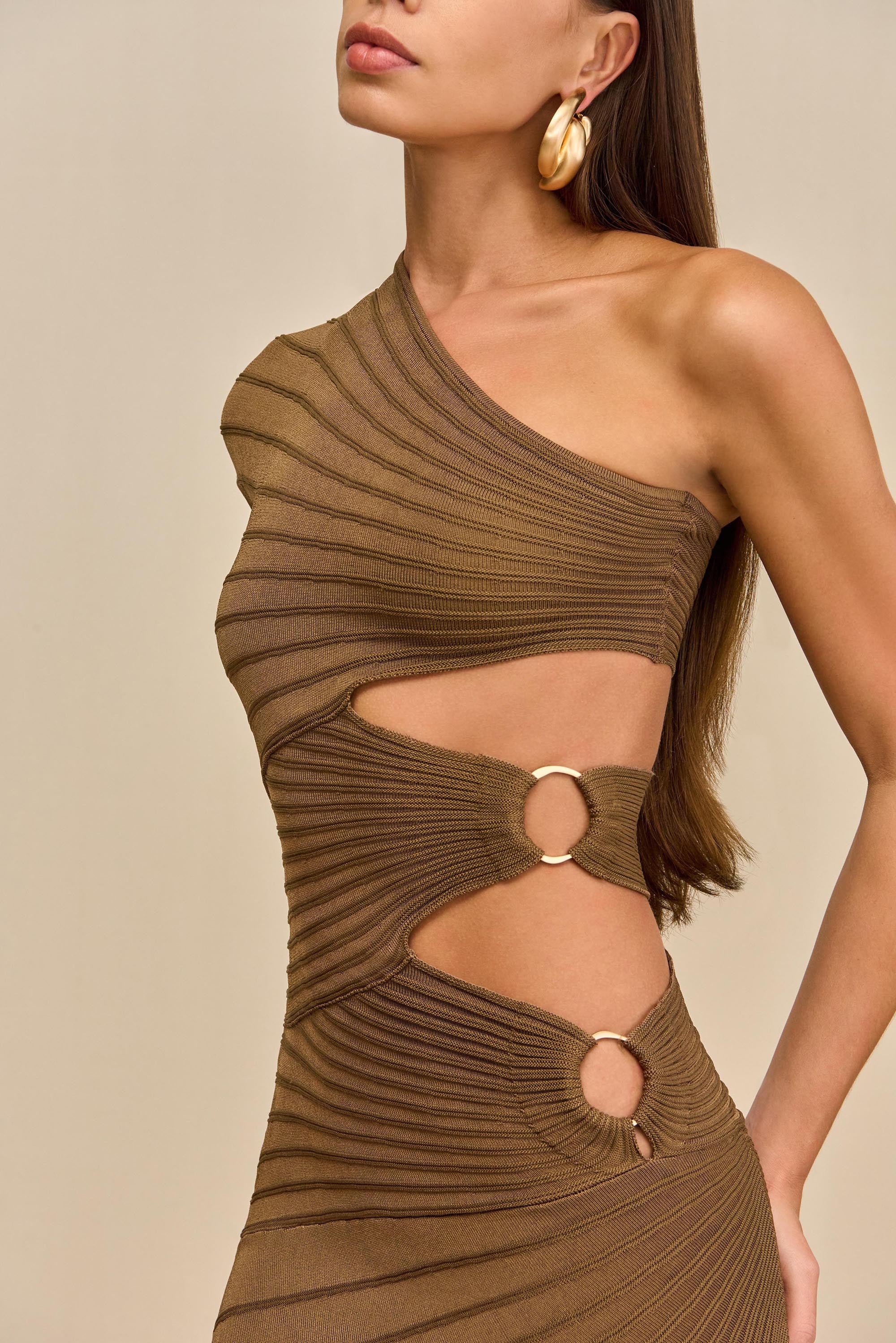 LURENZ KNIT DRESS - AFFOGATO - Image 2