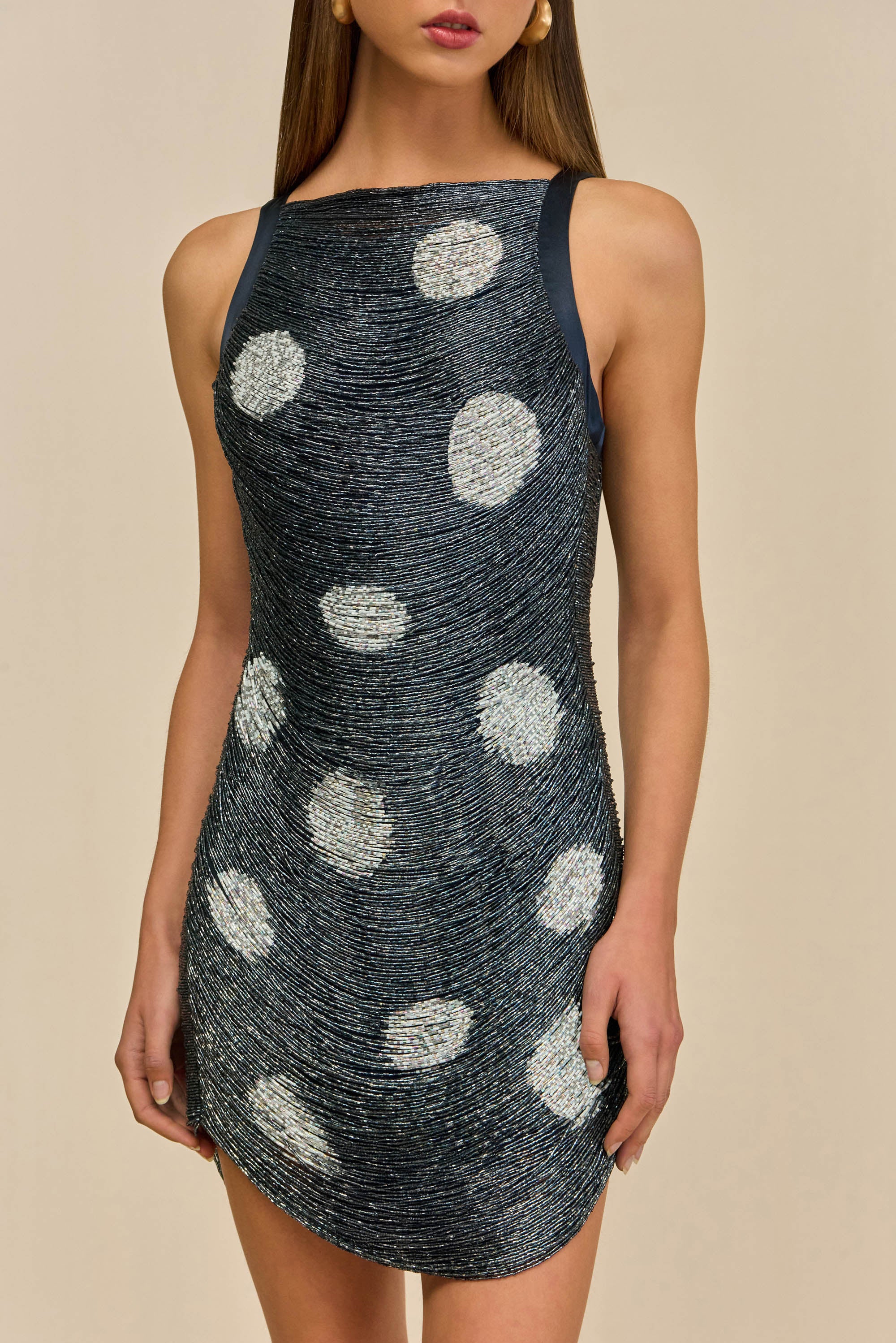 MADISON DRESS - LARGE DOT DEEP LAKE - Image 2