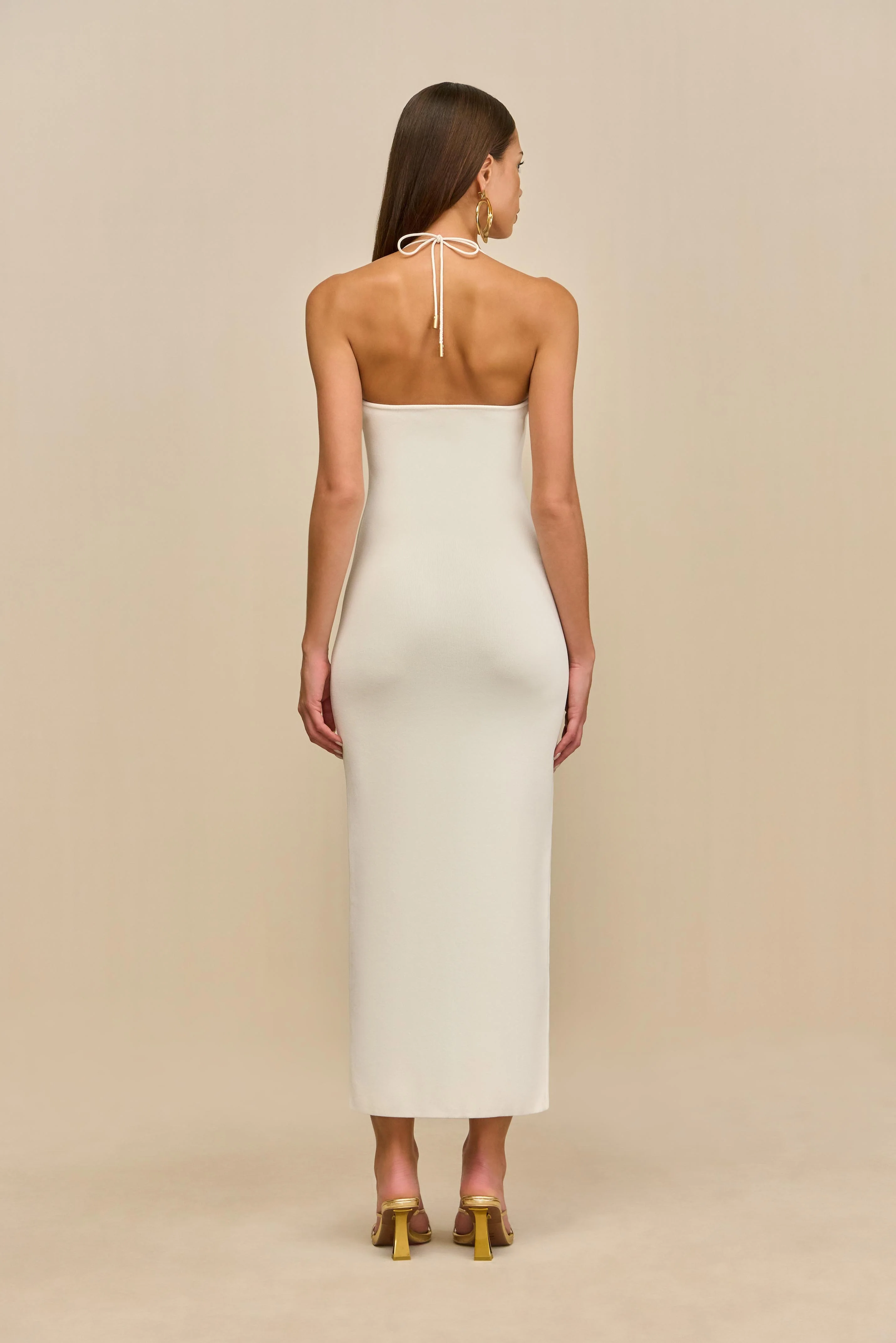 MELVILLE KNIT DRESS - OFF WHITE - Image 4