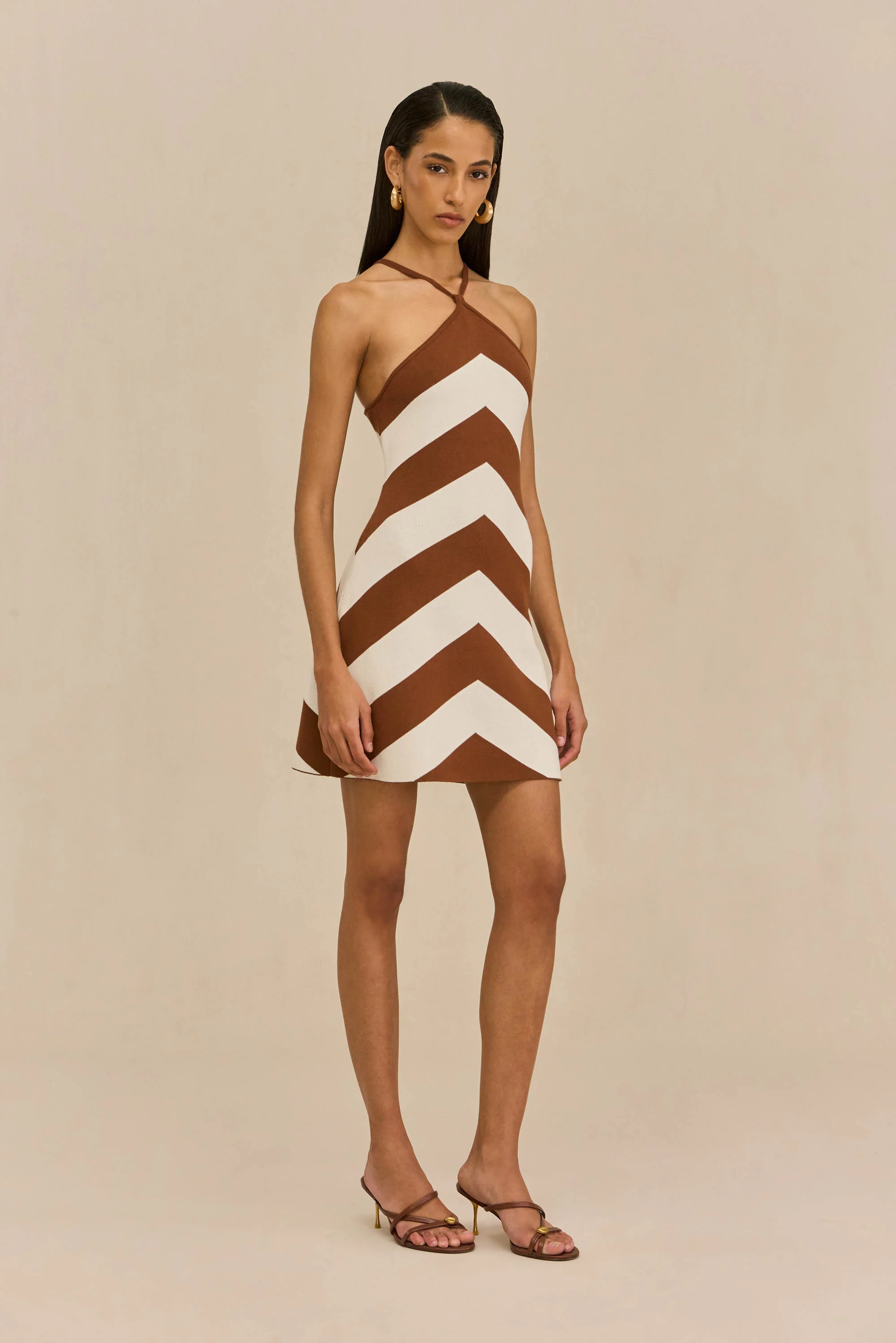 NELSON KNIT DRESS - LARGE SADDLE STRIPE - Image 4