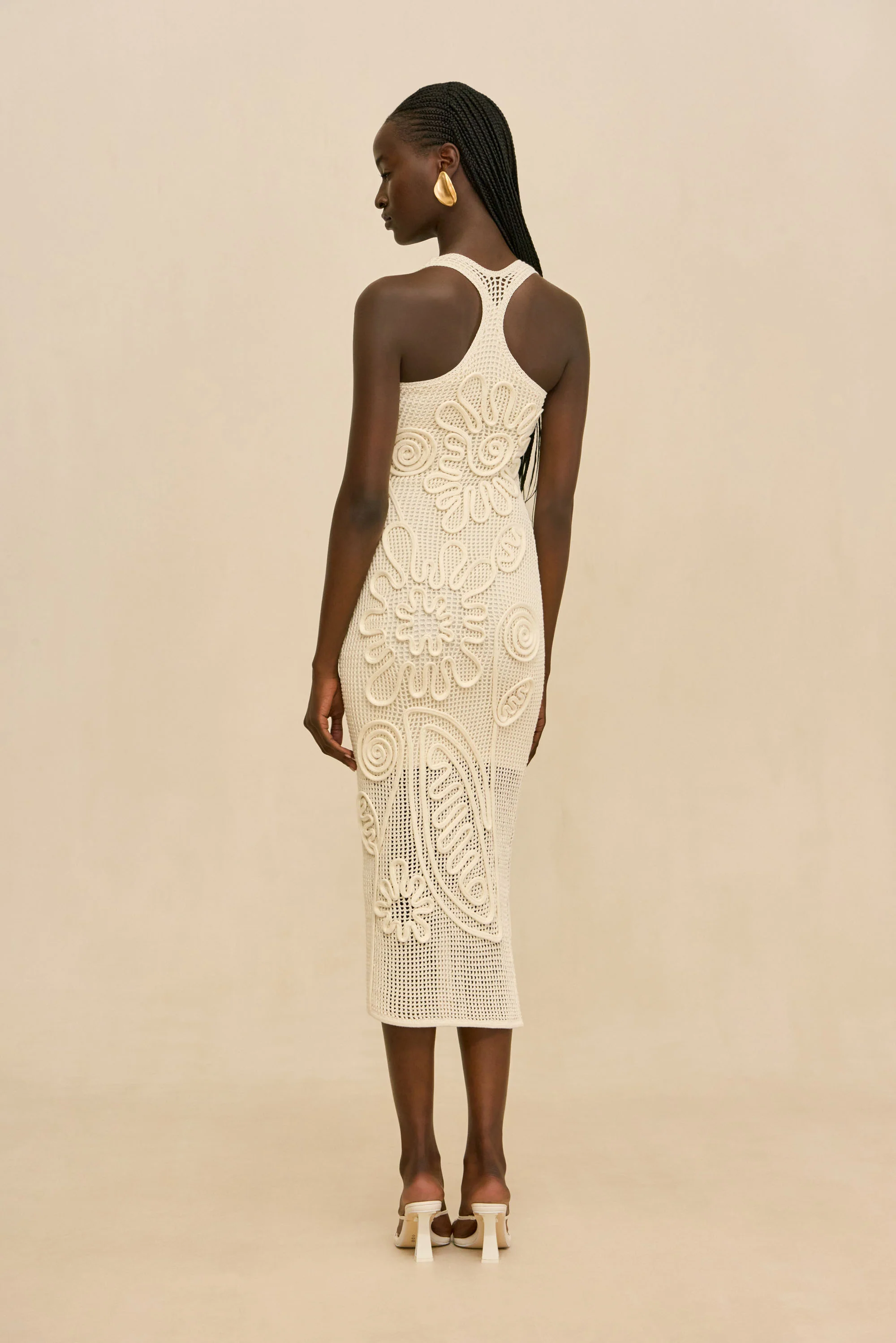 NISSA KNIT DRESS - OFF WHITE - Image 5