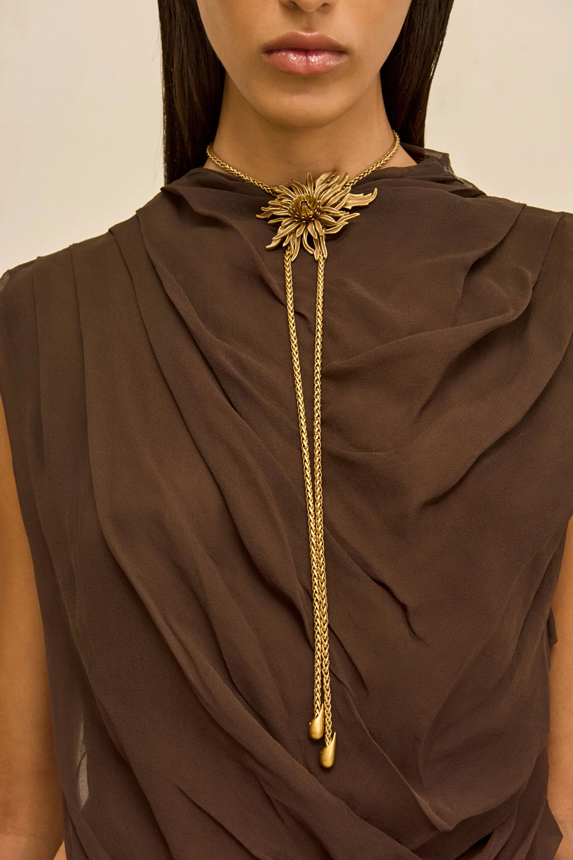 OCTAVIA BOLO NECKLACE - ANTIQUE BRASS - Image 2