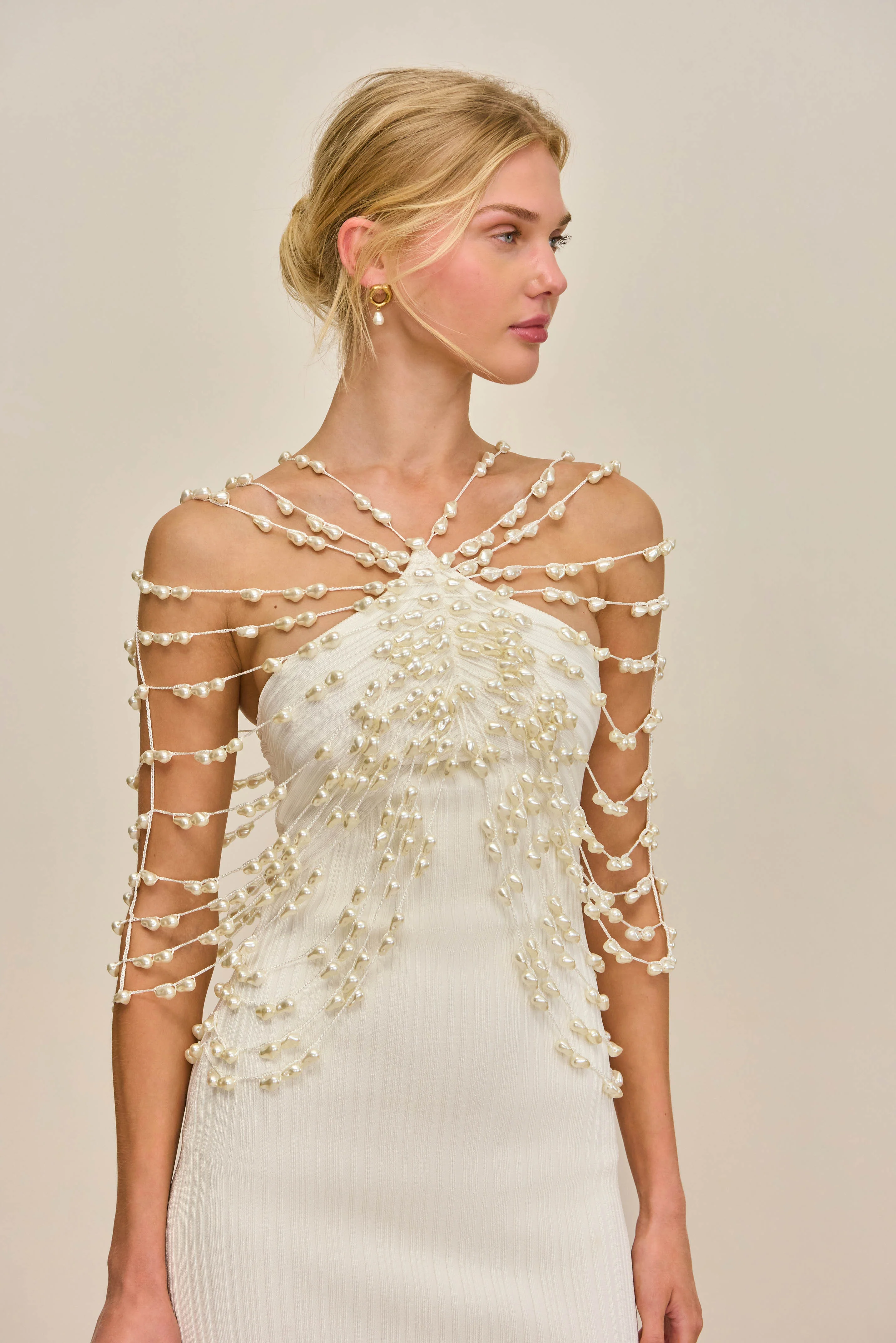 OLIVIANA KNIT DRESS - OFF WHITE - Image 3