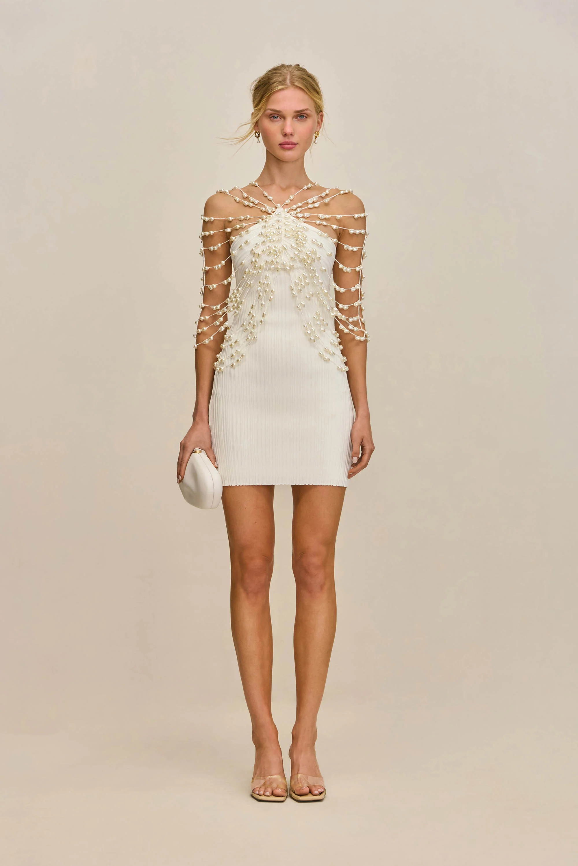 OLIVIANA KNIT DRESS - OFF WHITE - Image 4