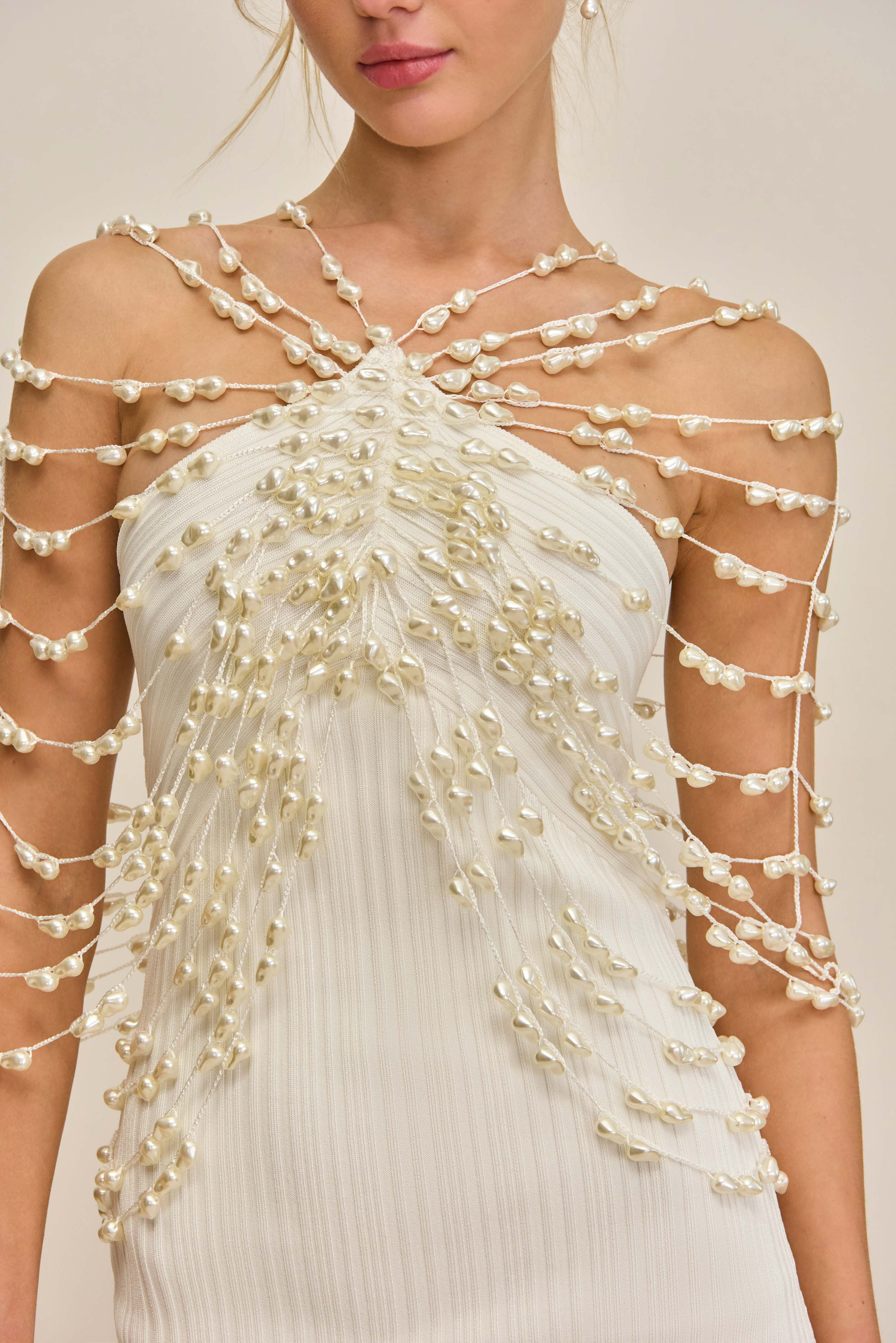 OLIVIANA KNIT DRESS - OFF WHITE - Image 5