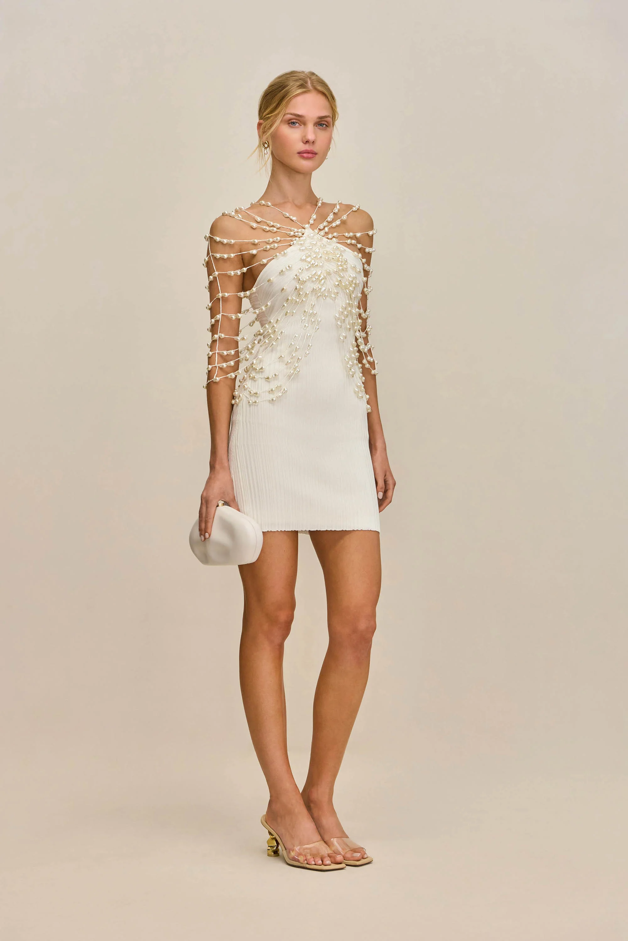 OLIVIANA KNIT DRESS - OFF WHITE - Image 6