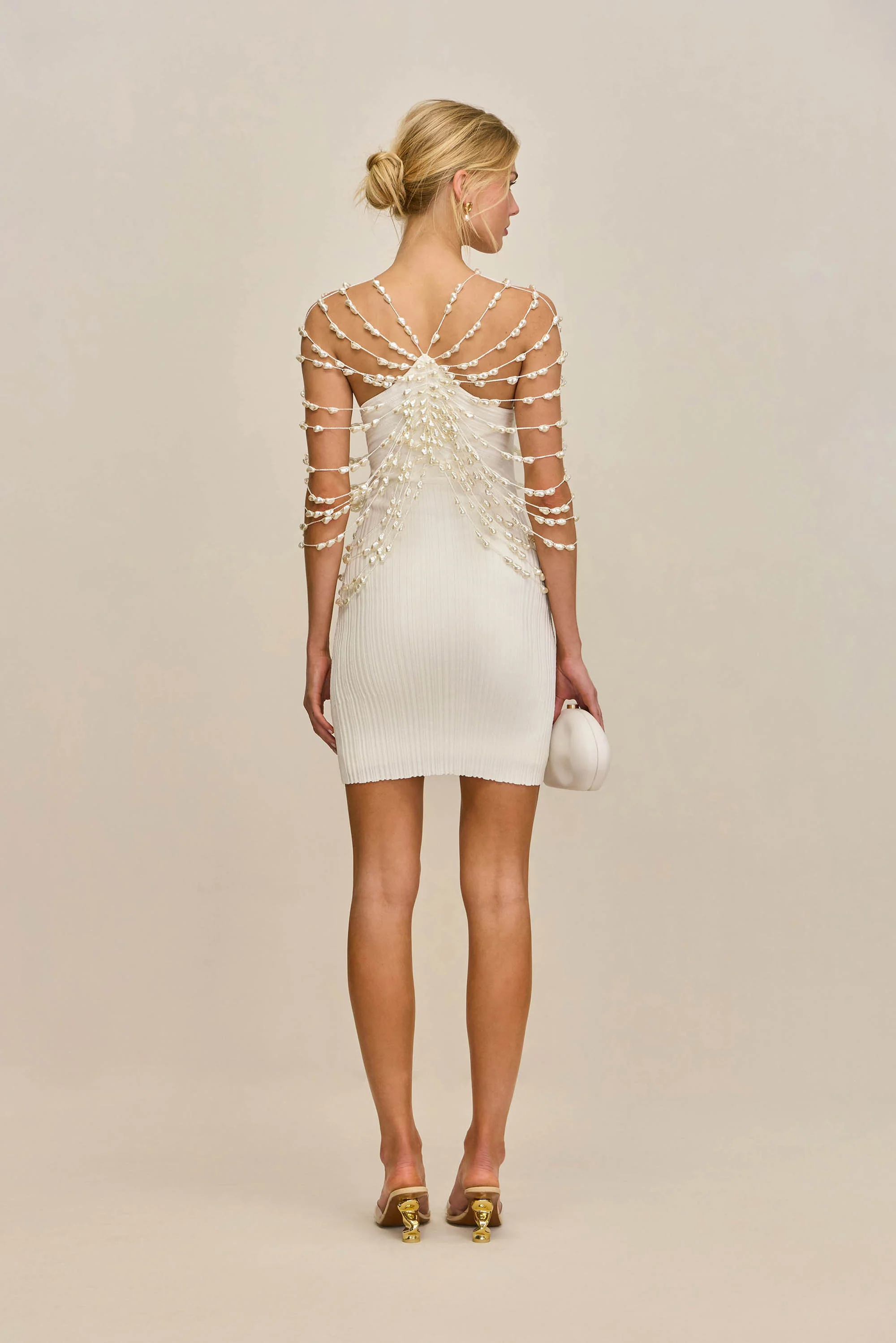 OLIVIANA KNIT DRESS - OFF WHITE - Image 7