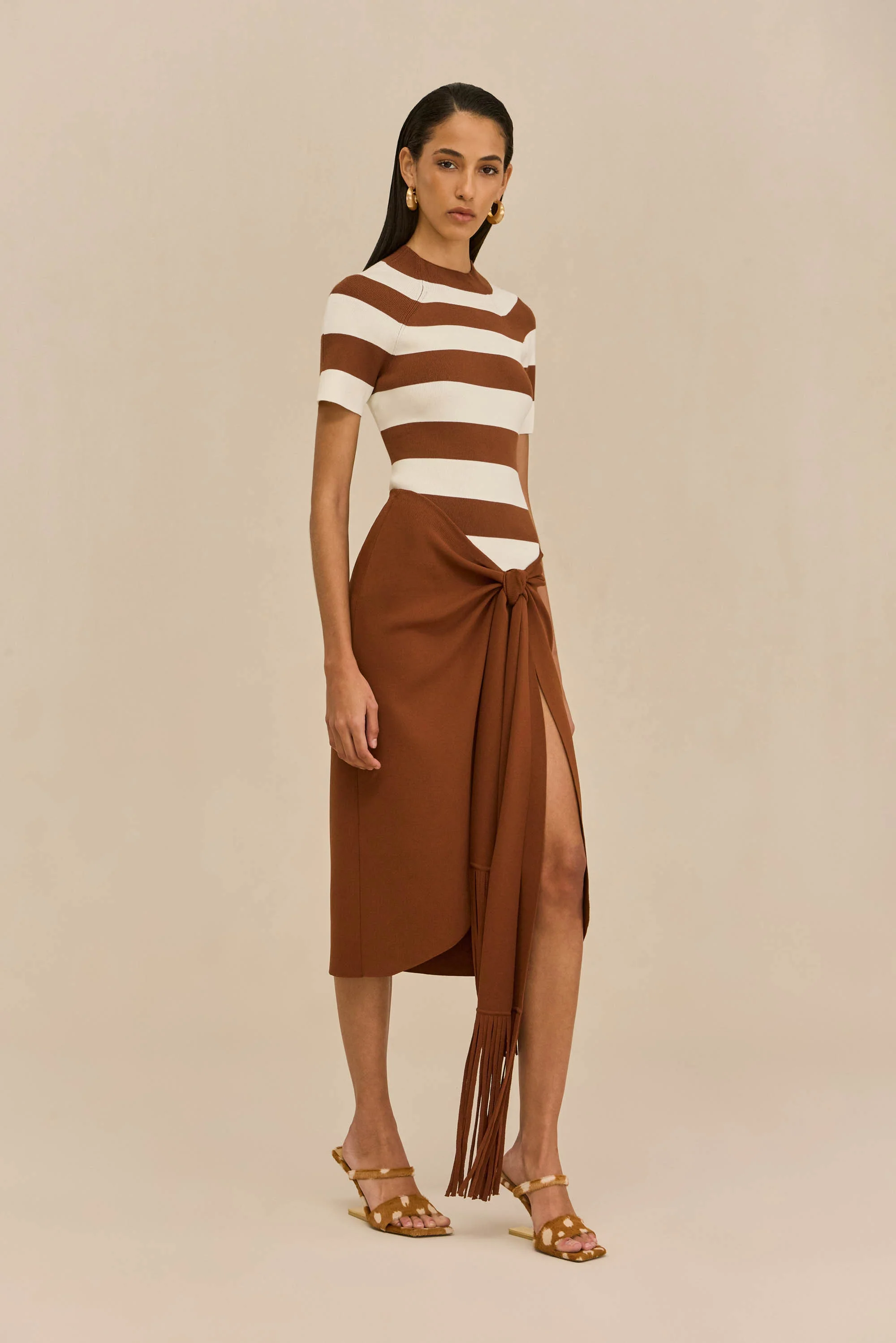 OLYA KNIT TOP - LARGE SADDLE STRIPE - Image 5