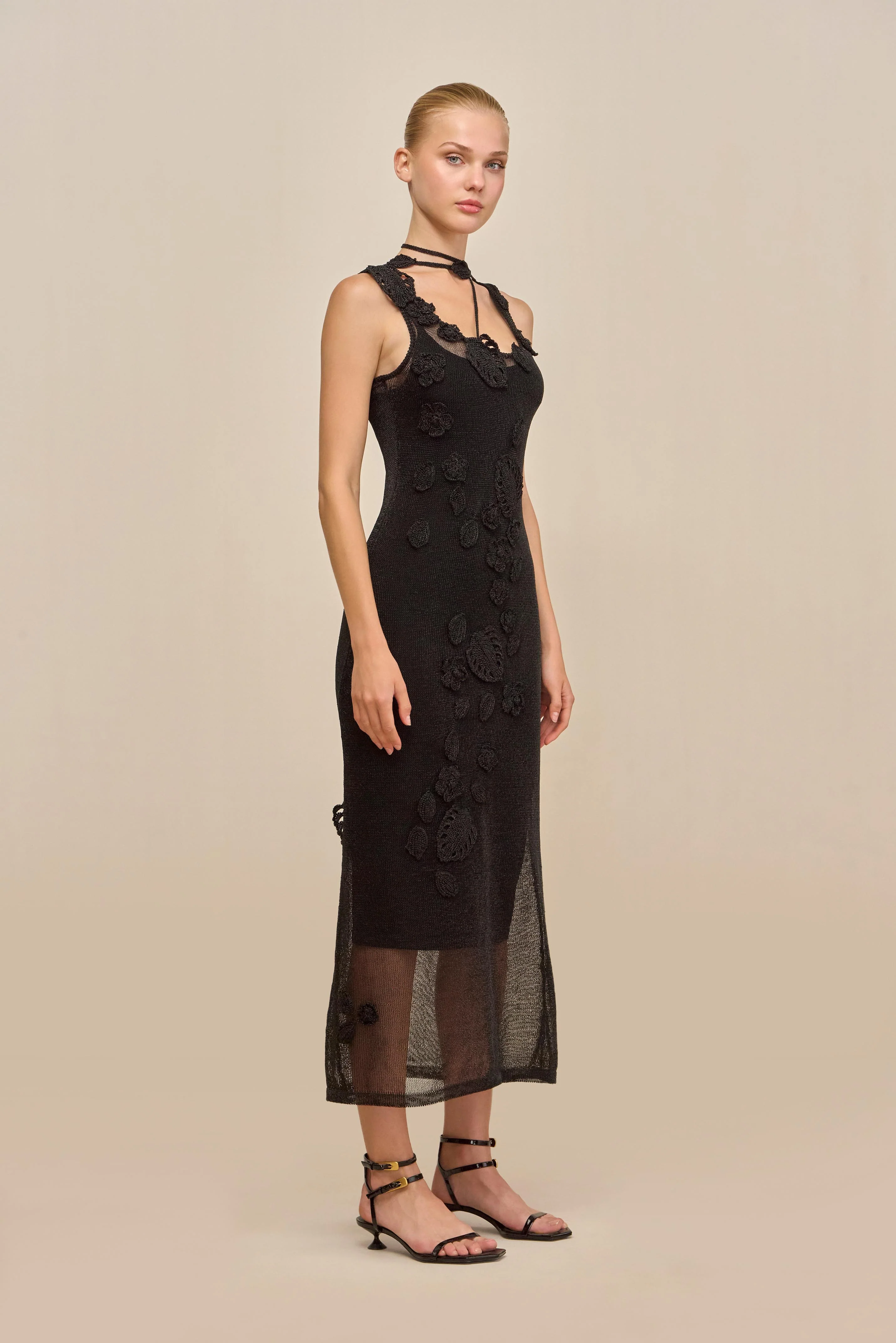 PEMMA KNIT DRESS - BLACK - Image 3