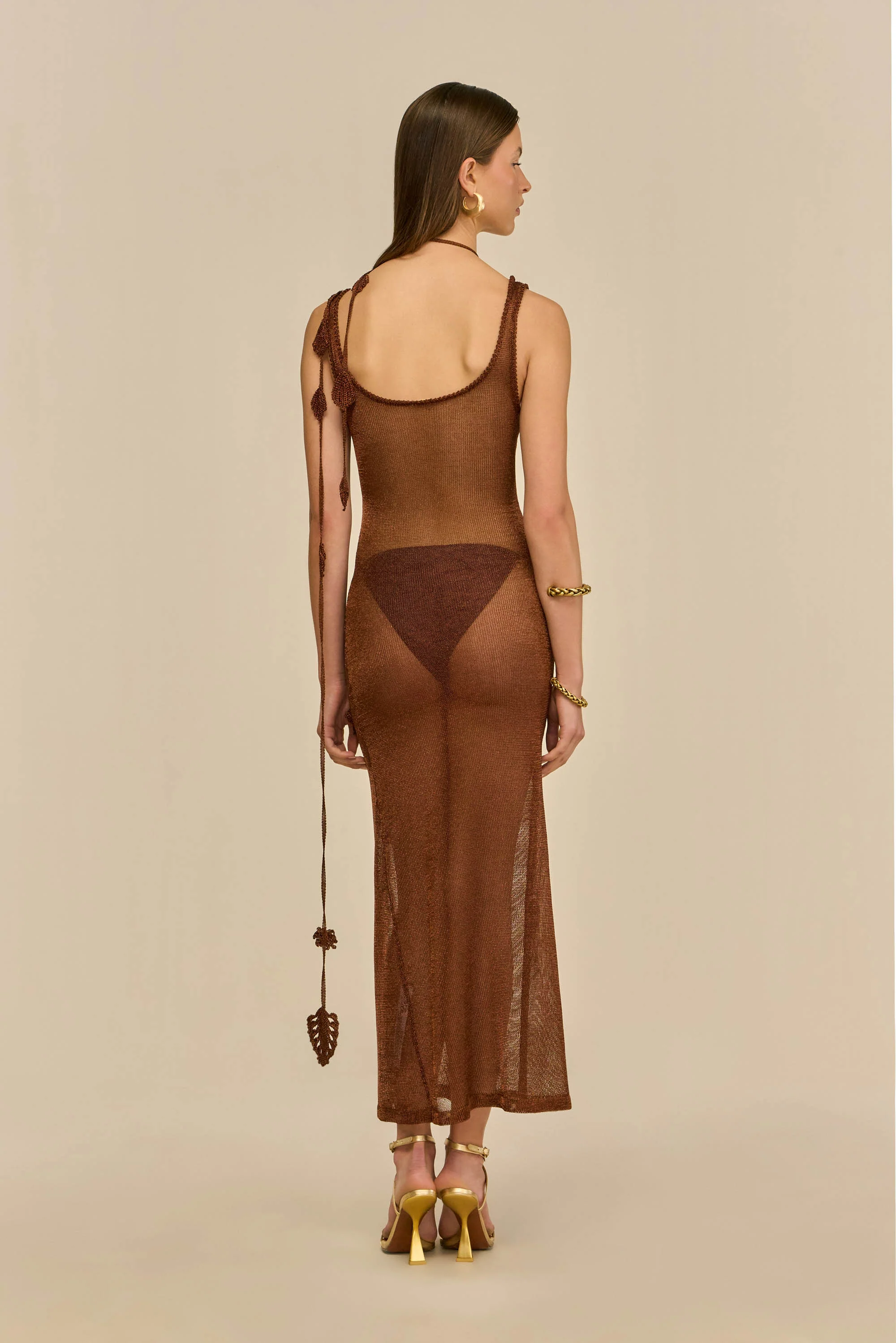 PEMMA KNIT DRESS - SADDLE - Image 7