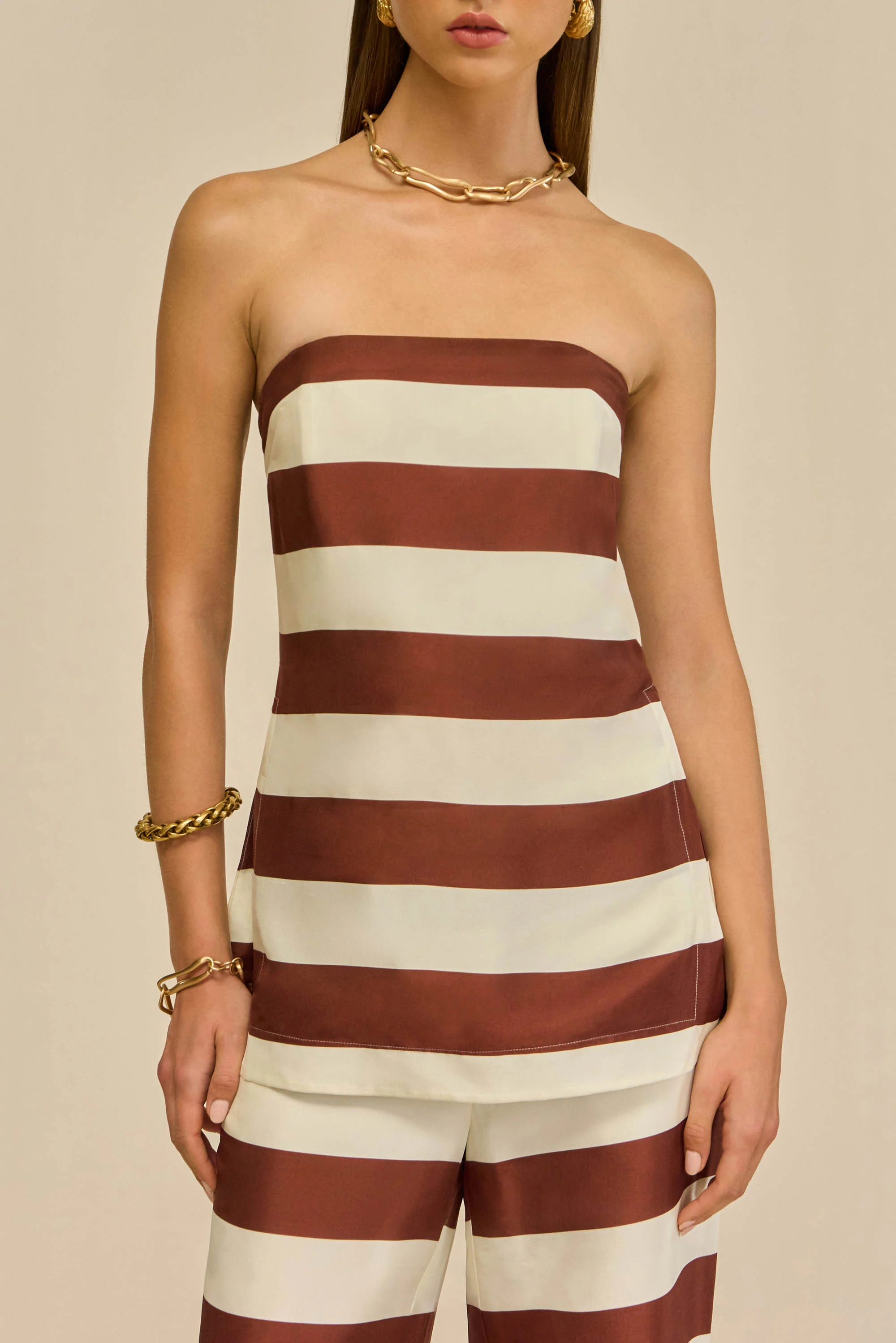 RHETT TOP - LARGE SADDLE STRIPE