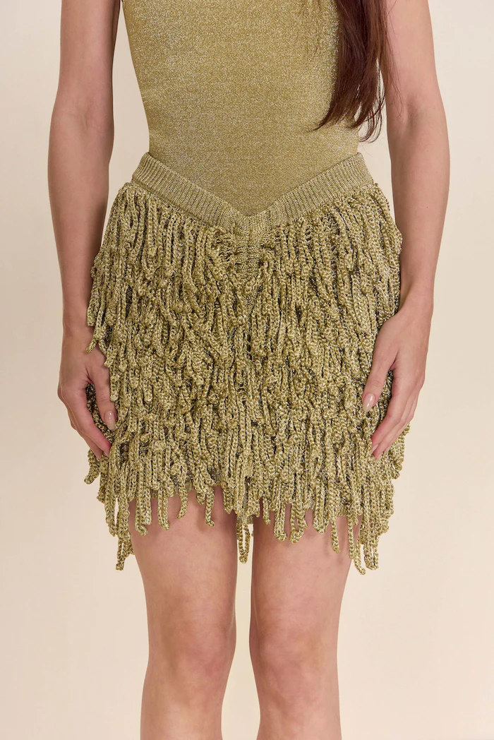 RUDY KNIT SKIRT - GOLD - Image 3