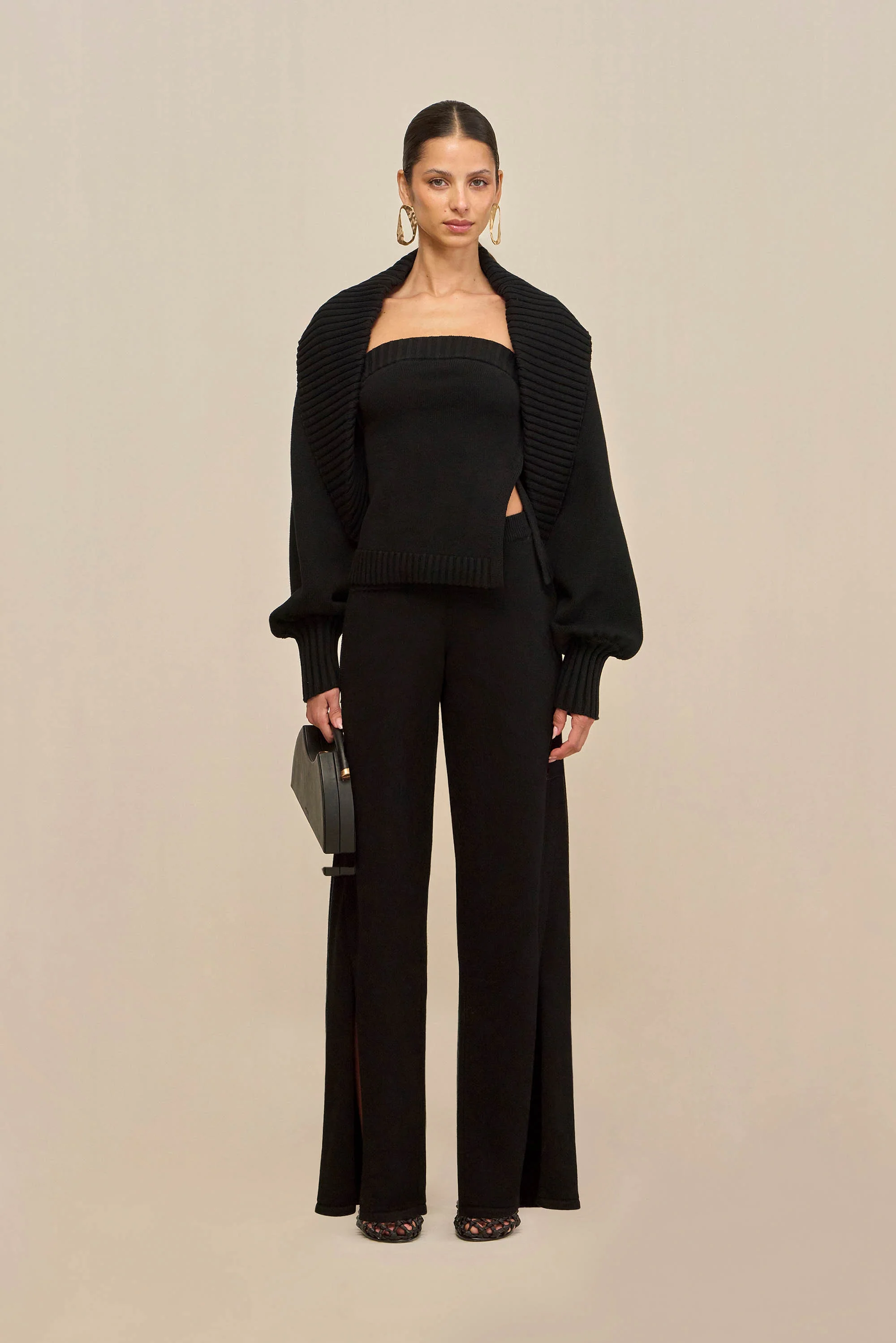 SHANE KNIT PANT - BLACK - Image 3