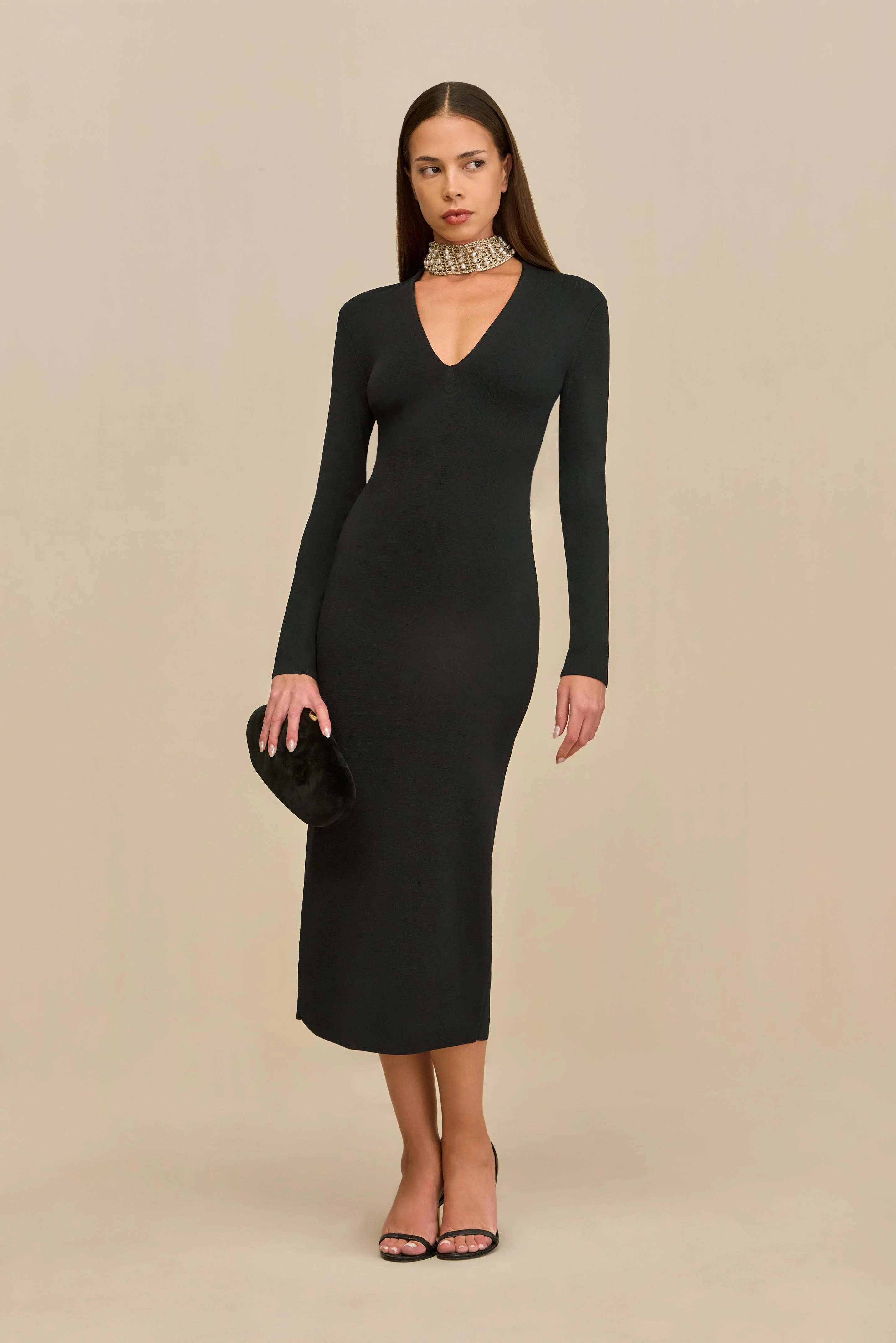 SHYLA KNIT DRESS - BLACK - Image 5
