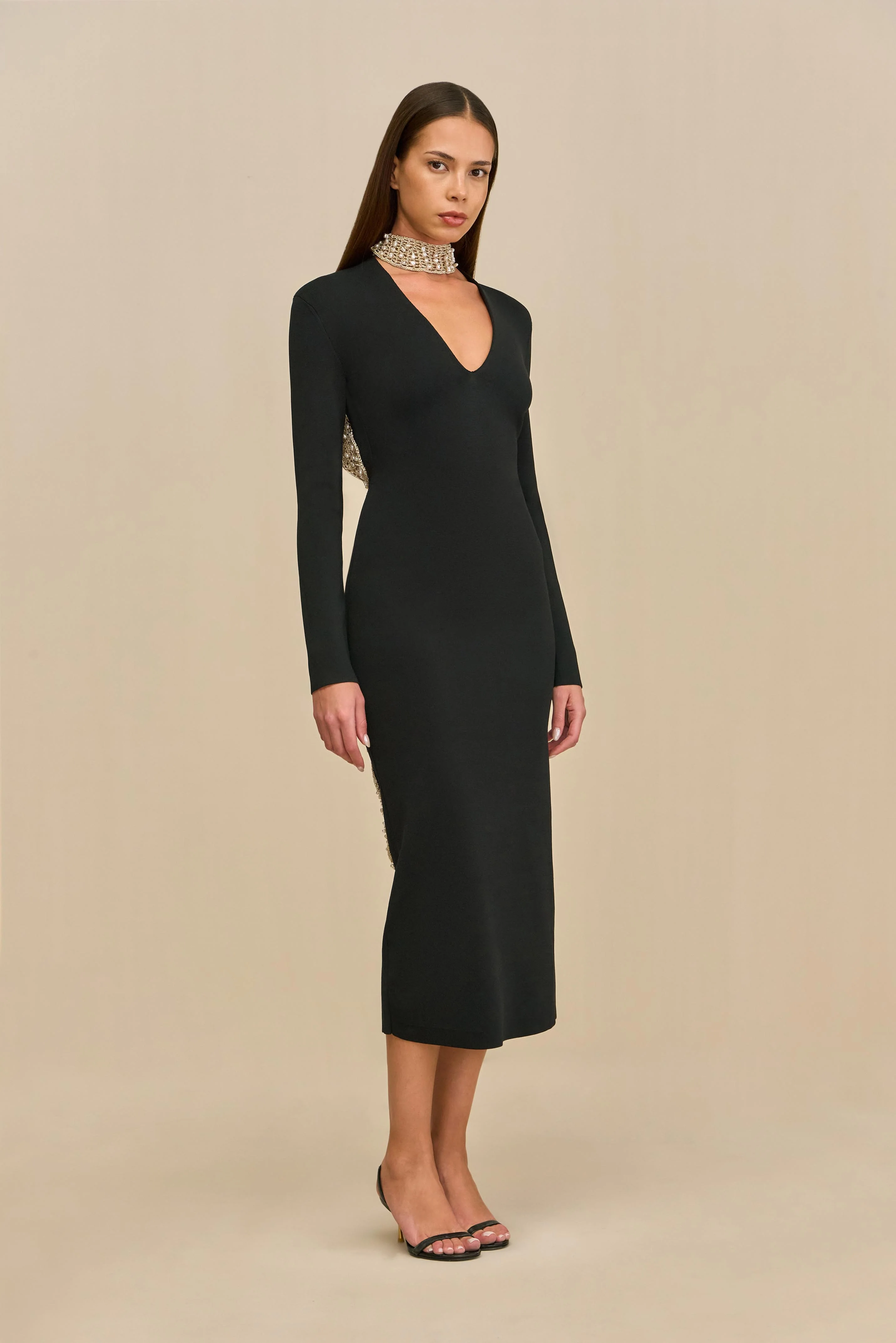 SHYLA KNIT DRESS - BLACK - Image 7