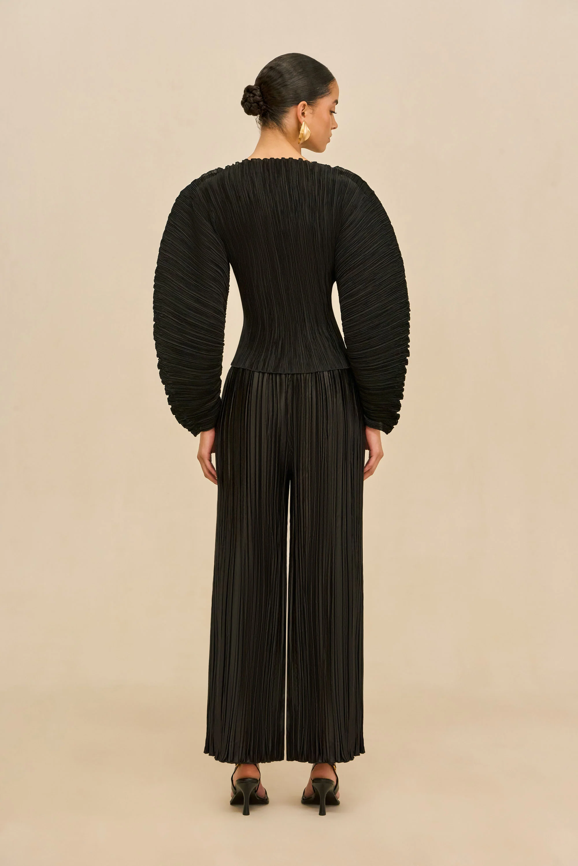 STACIE PANT - BLACK PLISSÉ - Image 5