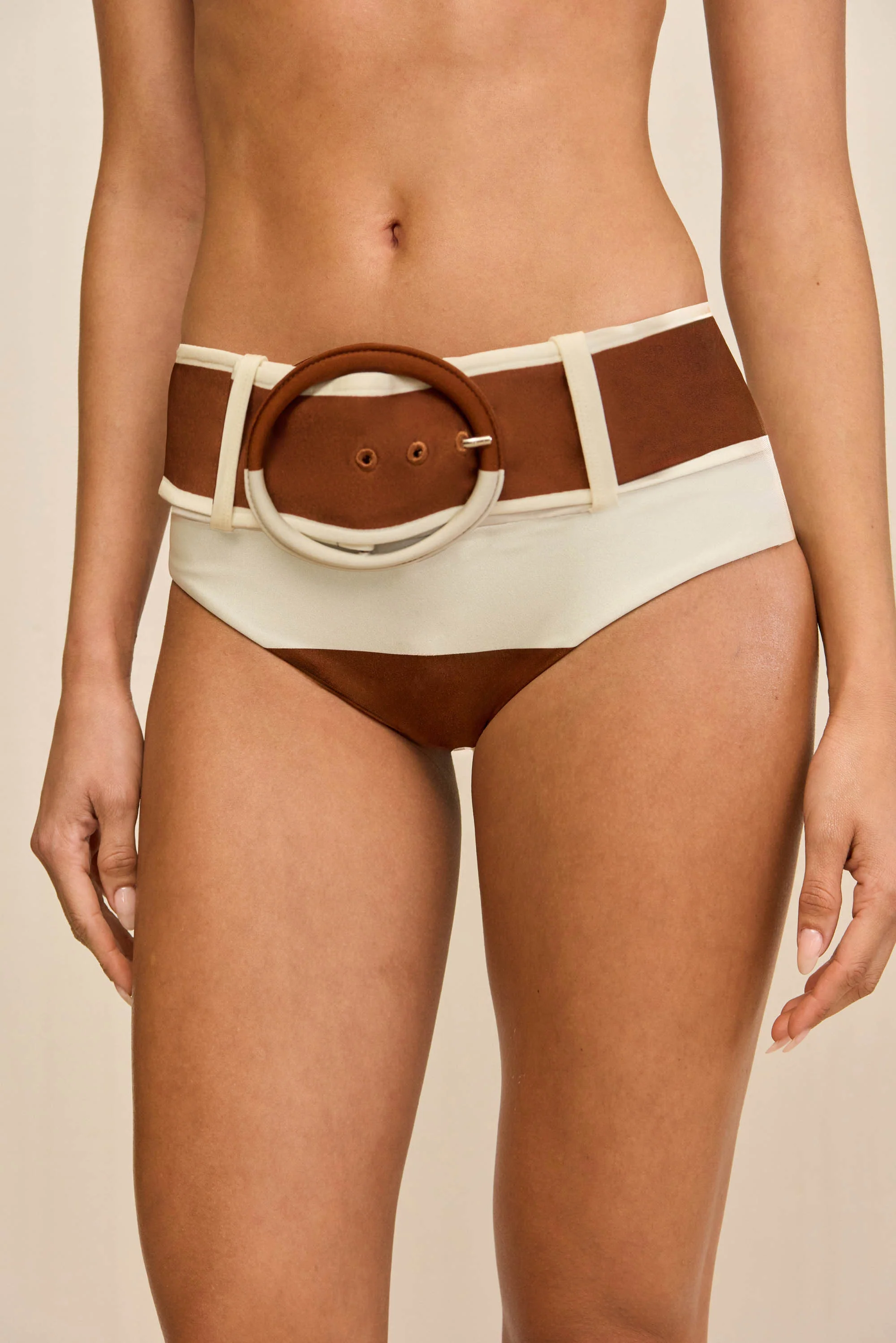 TAREK BIKINI BOTTOM - LARGE SADDLE STRIPE - Image 2