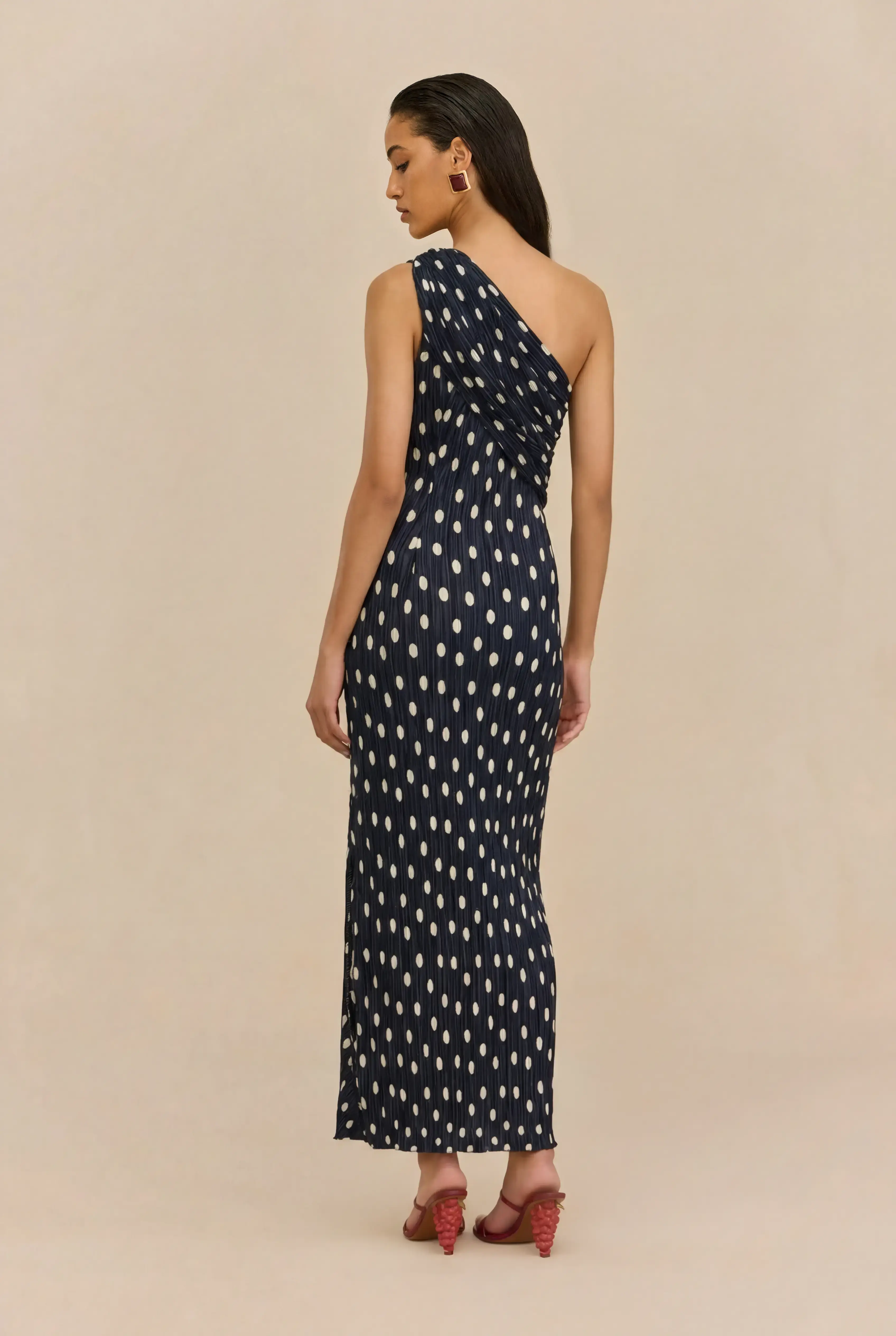 TERRE DRESS - SMALL DOT DEEP LAKE - Image 4