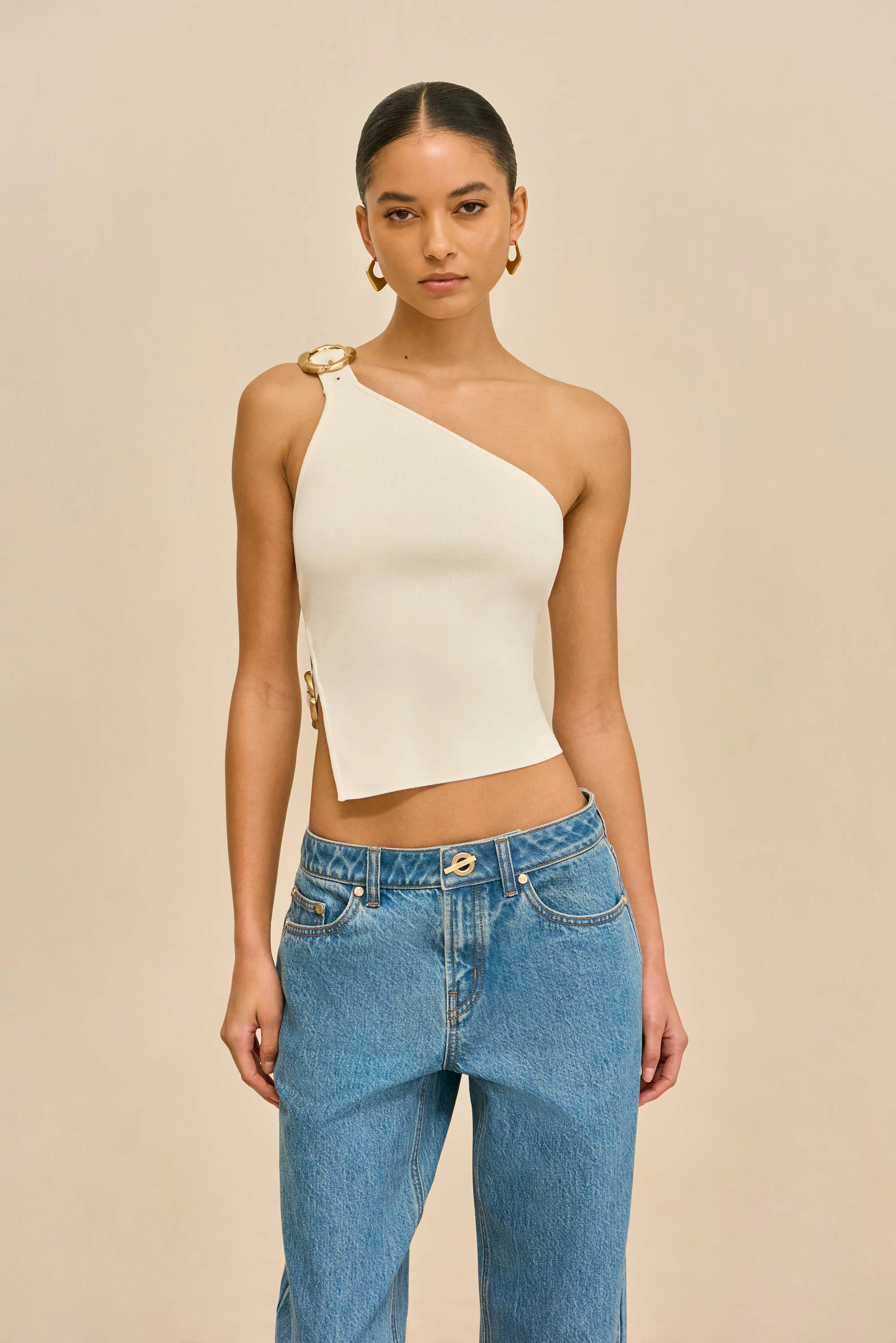 VALERIA KNIT TOP - OFF WHITE - Image 2