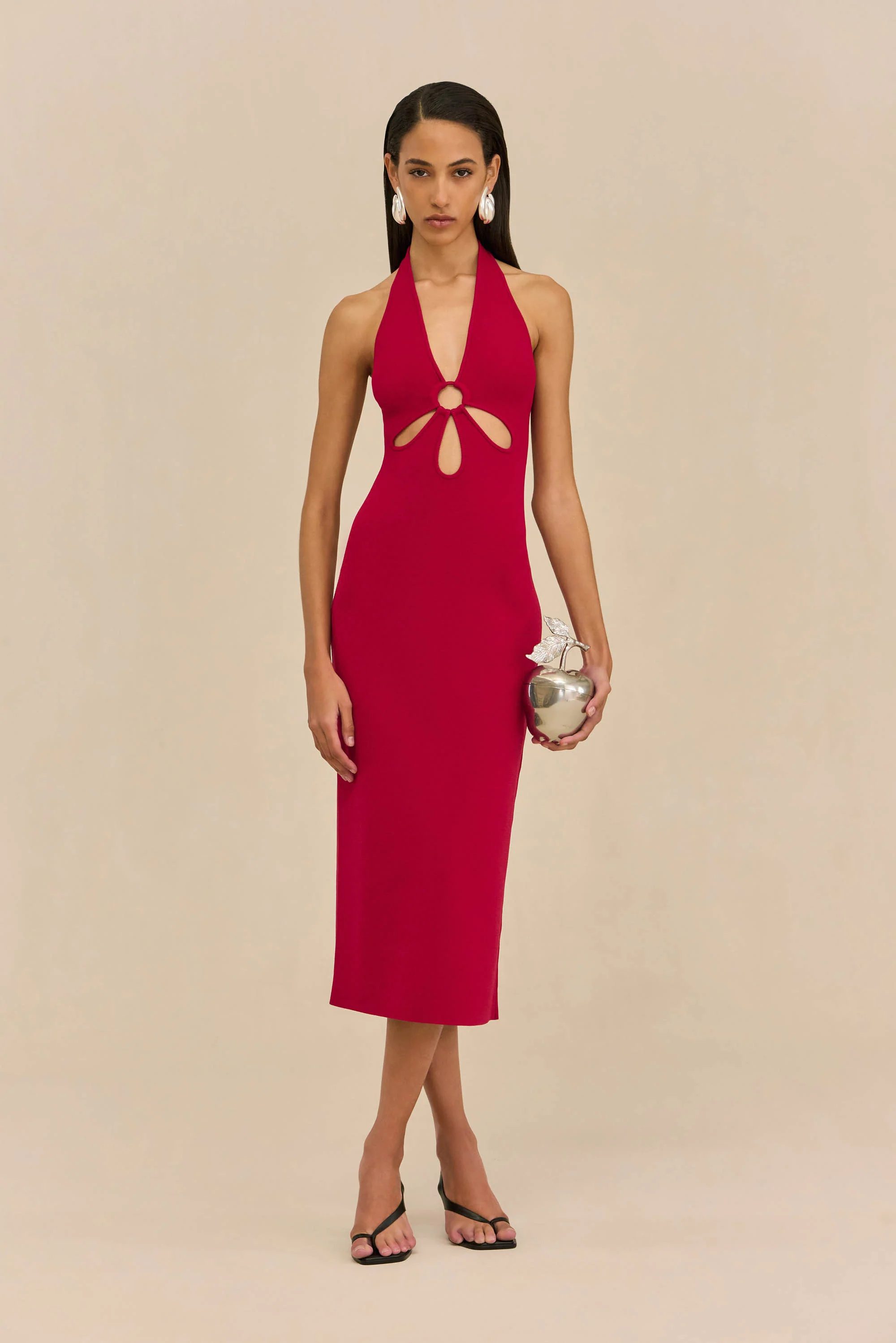 VINNA KNIT DRESS - MERLOT