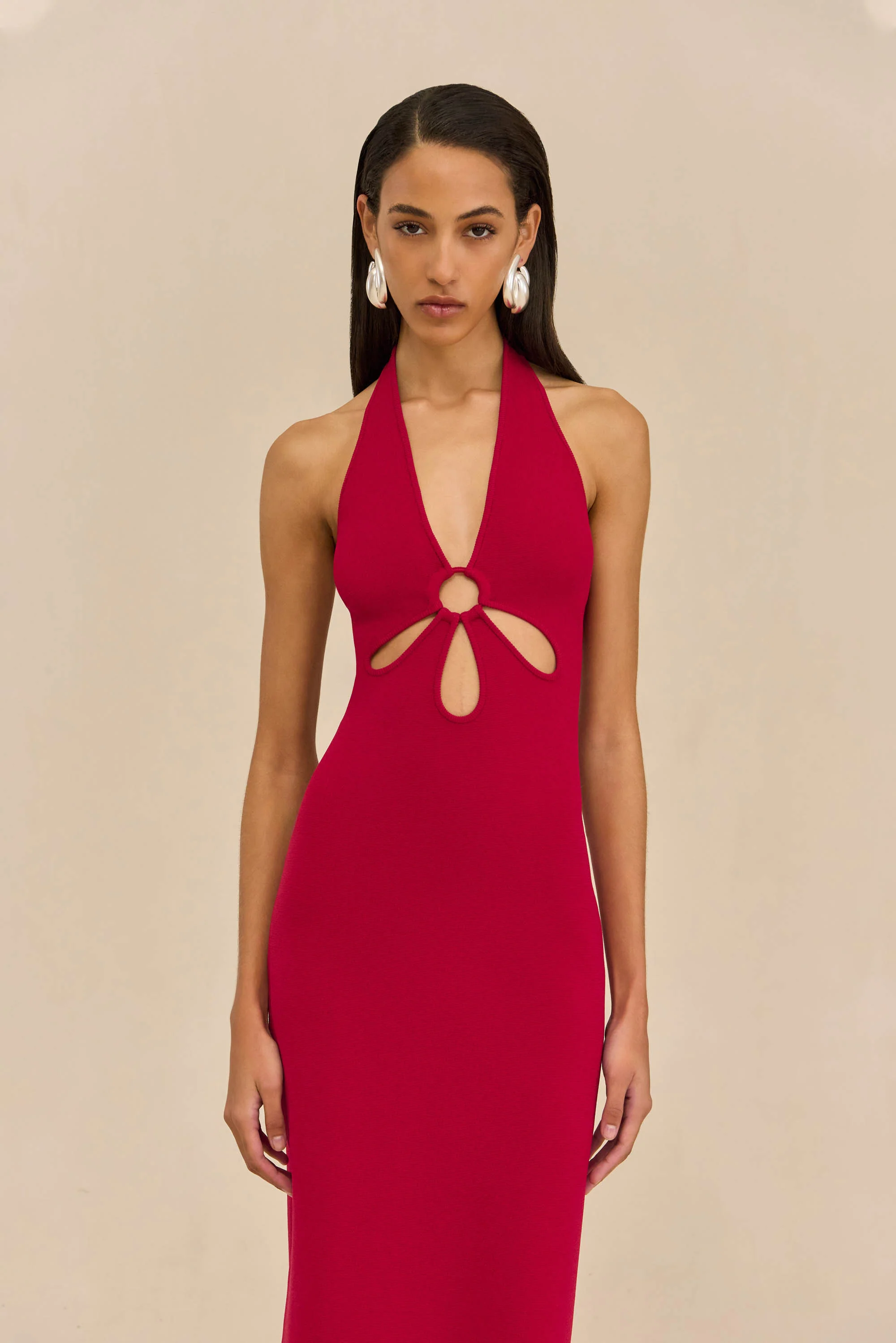 VINNA KNIT DRESS - MERLOT - Image 3