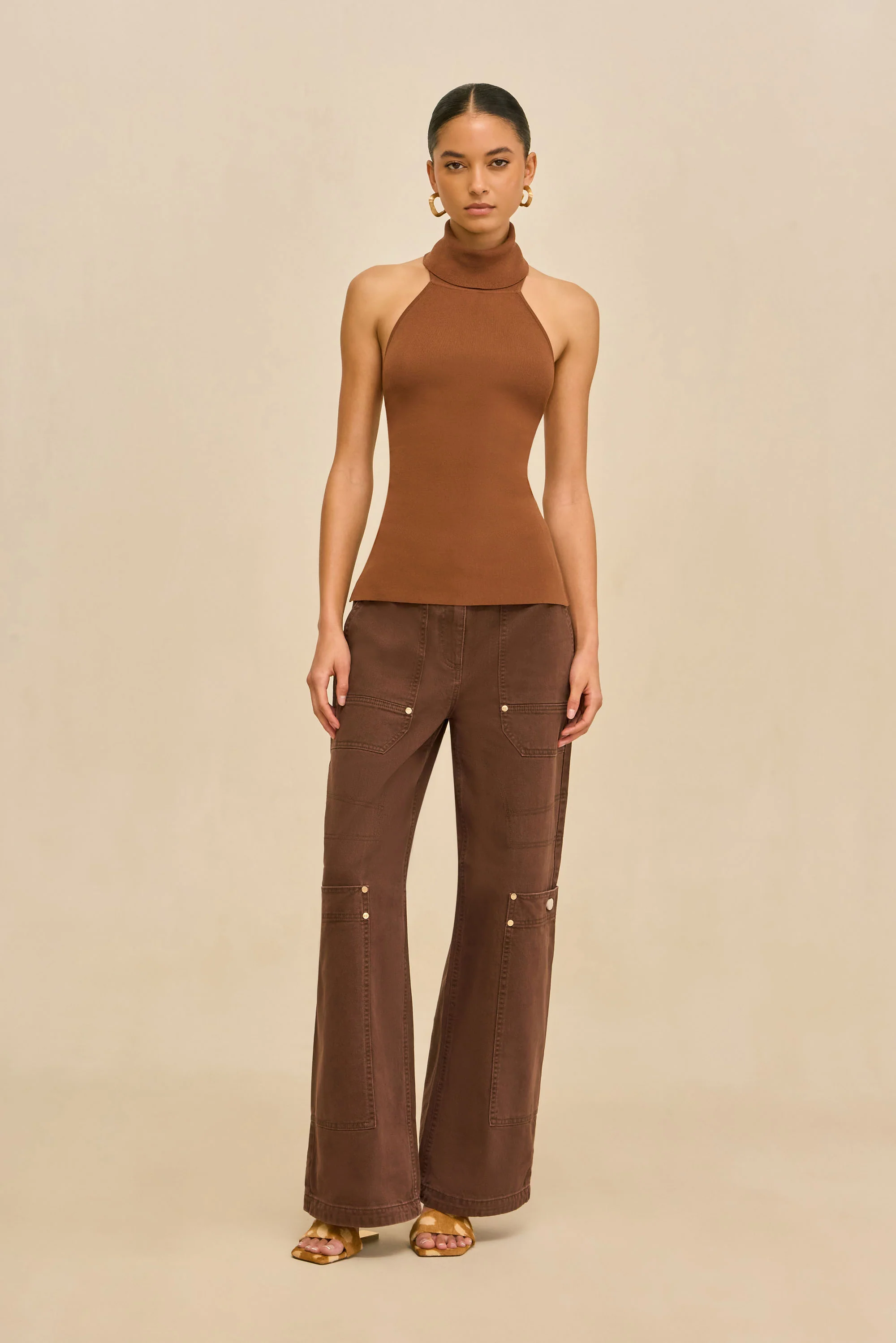 WAKE KNIT TOP - SADDLE - Image 3