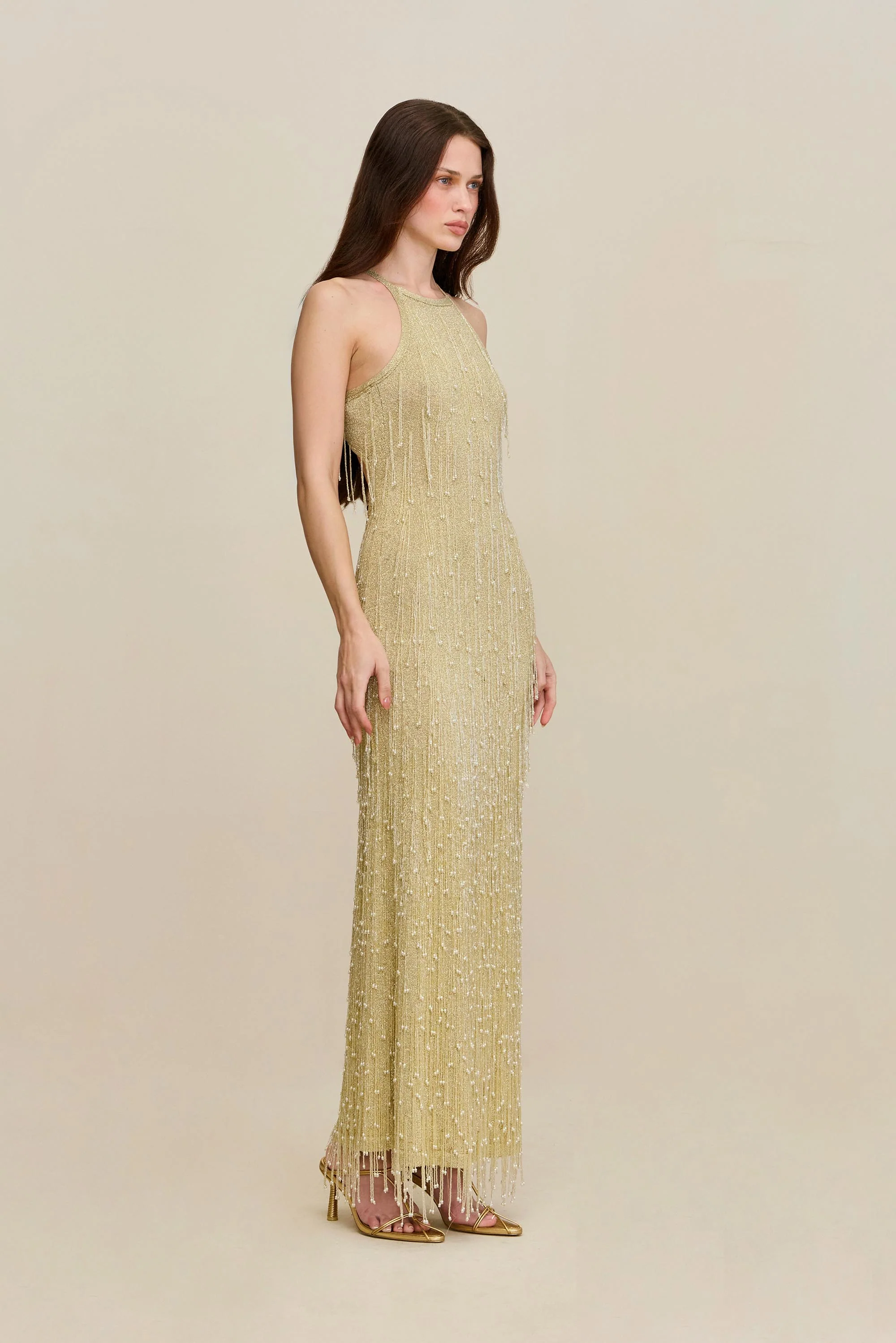 ZION KNIT GOWN - LIGHT GOLD - Image 4