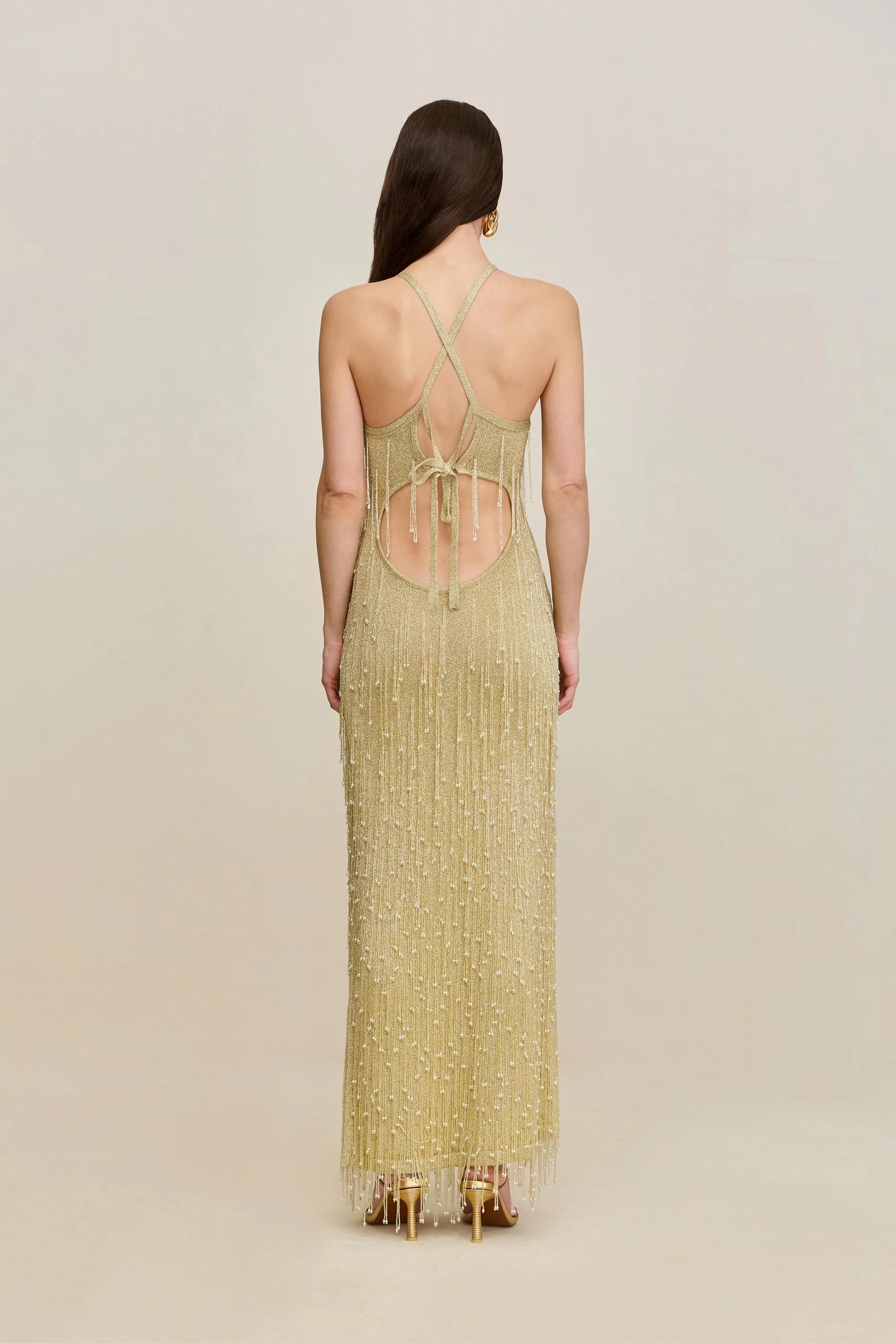 ZION KNIT GOWN - LIGHT GOLD - Image 5